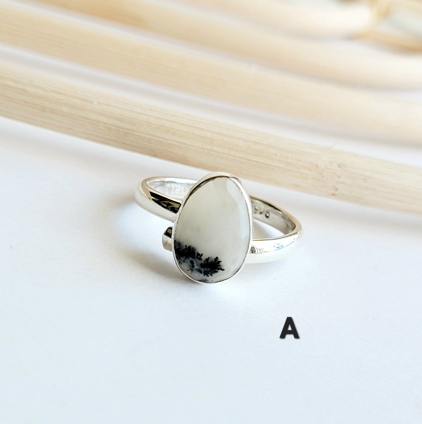 Dendrite Opal Ring - Solid Sterling Silver & Alchemia