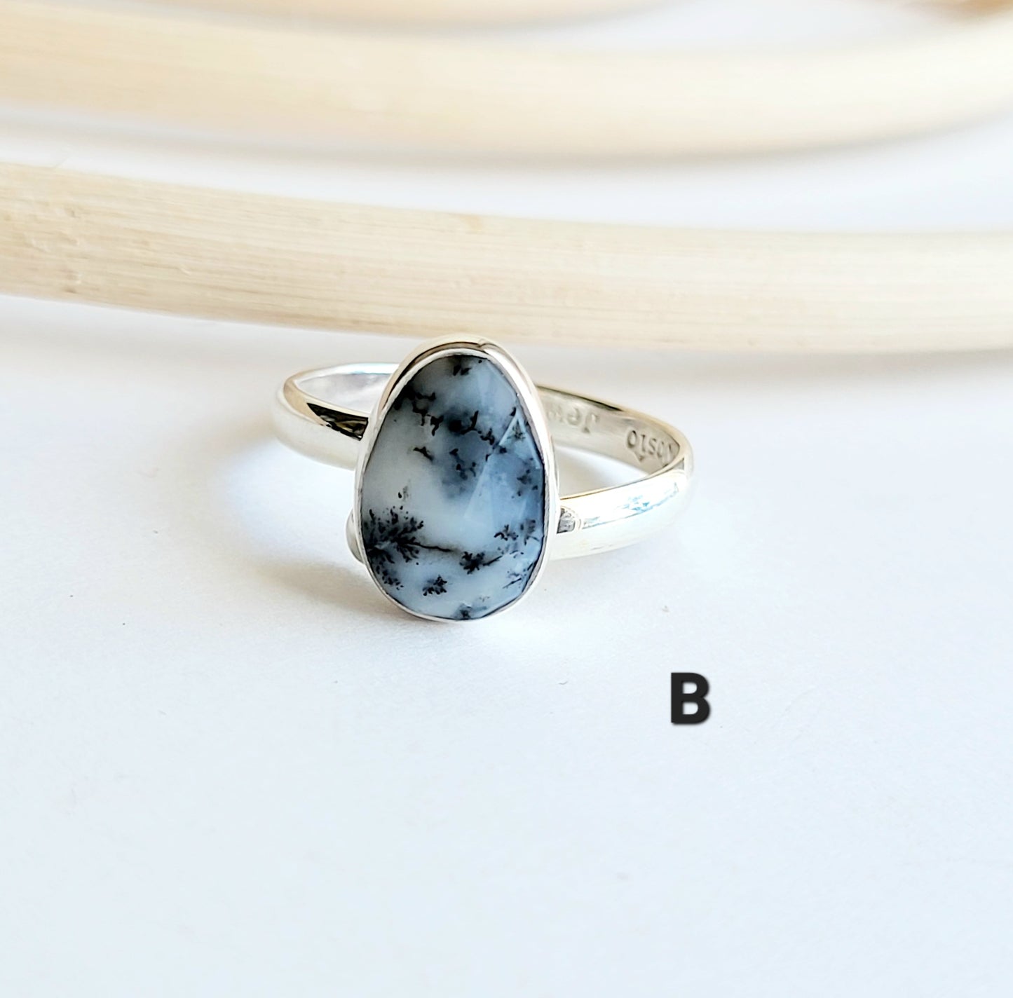 Dendrite Opal Ring - Solid Sterling Silver & Alchemia