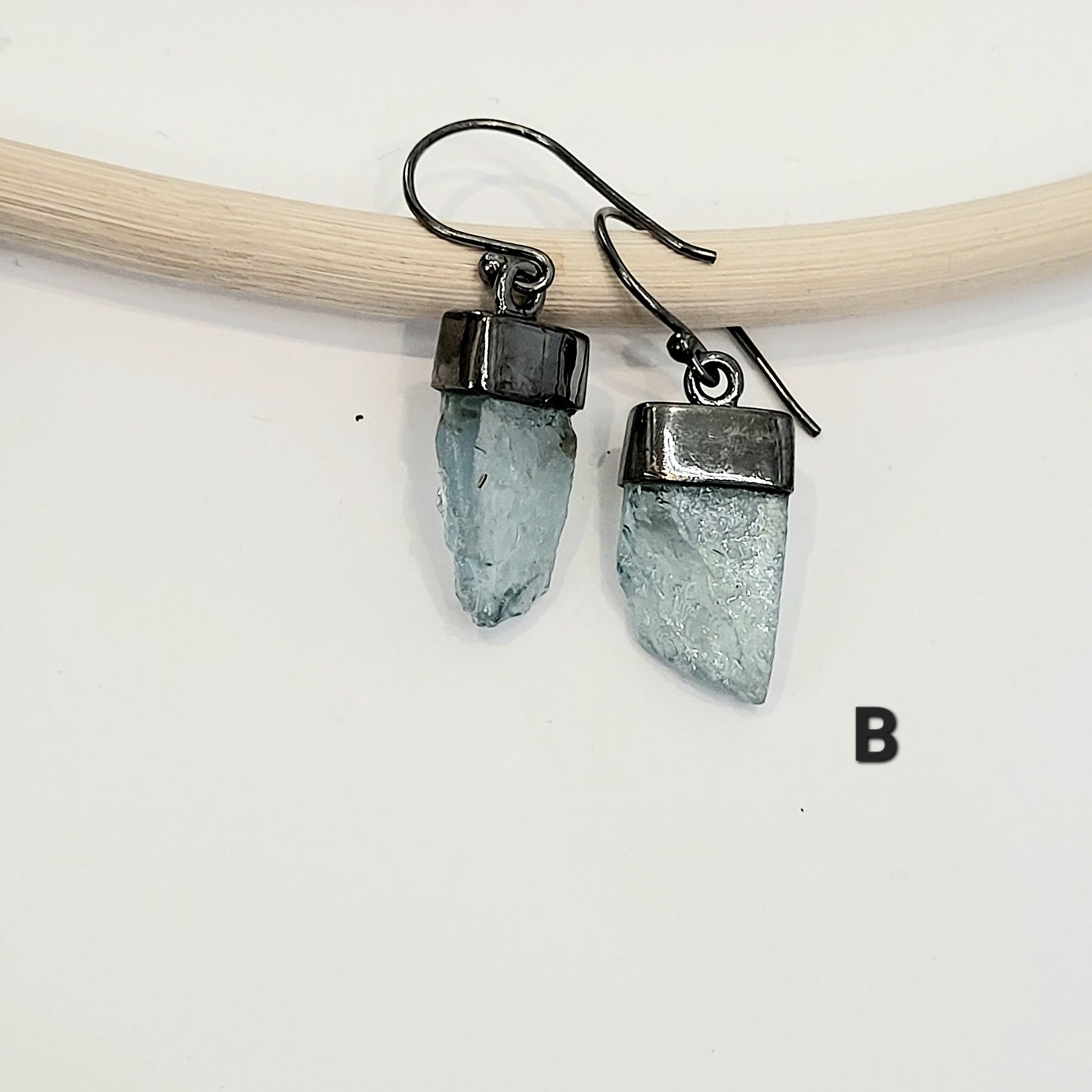 Freeform Aquamarine Dangles - Solid Sterling Silver