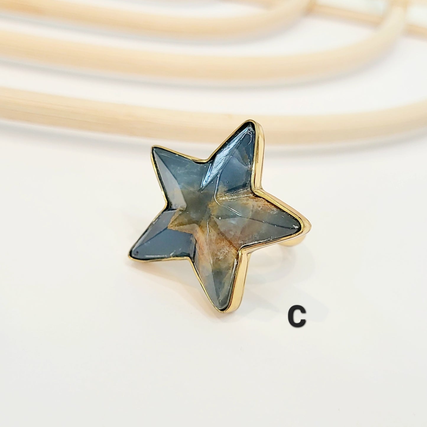 Chalcedony Star Ring - Alchemia