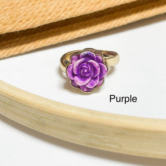 Bright Colorful Resin Flower Rings - Alchemia