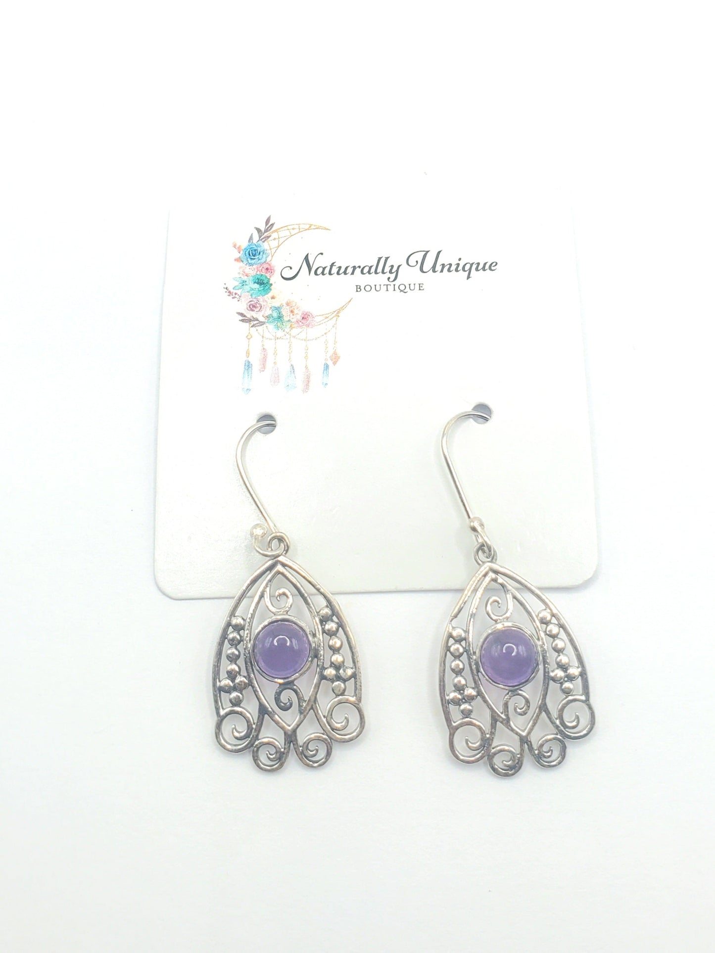 Swirly Gem Protection Dangle Earrings - SSS