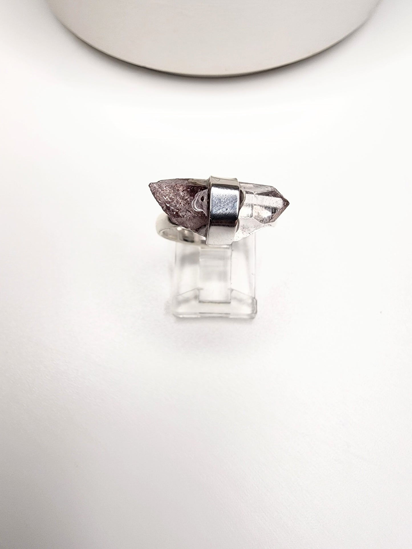 Red Phantom Quartz Ring - Solid Sterling Silver