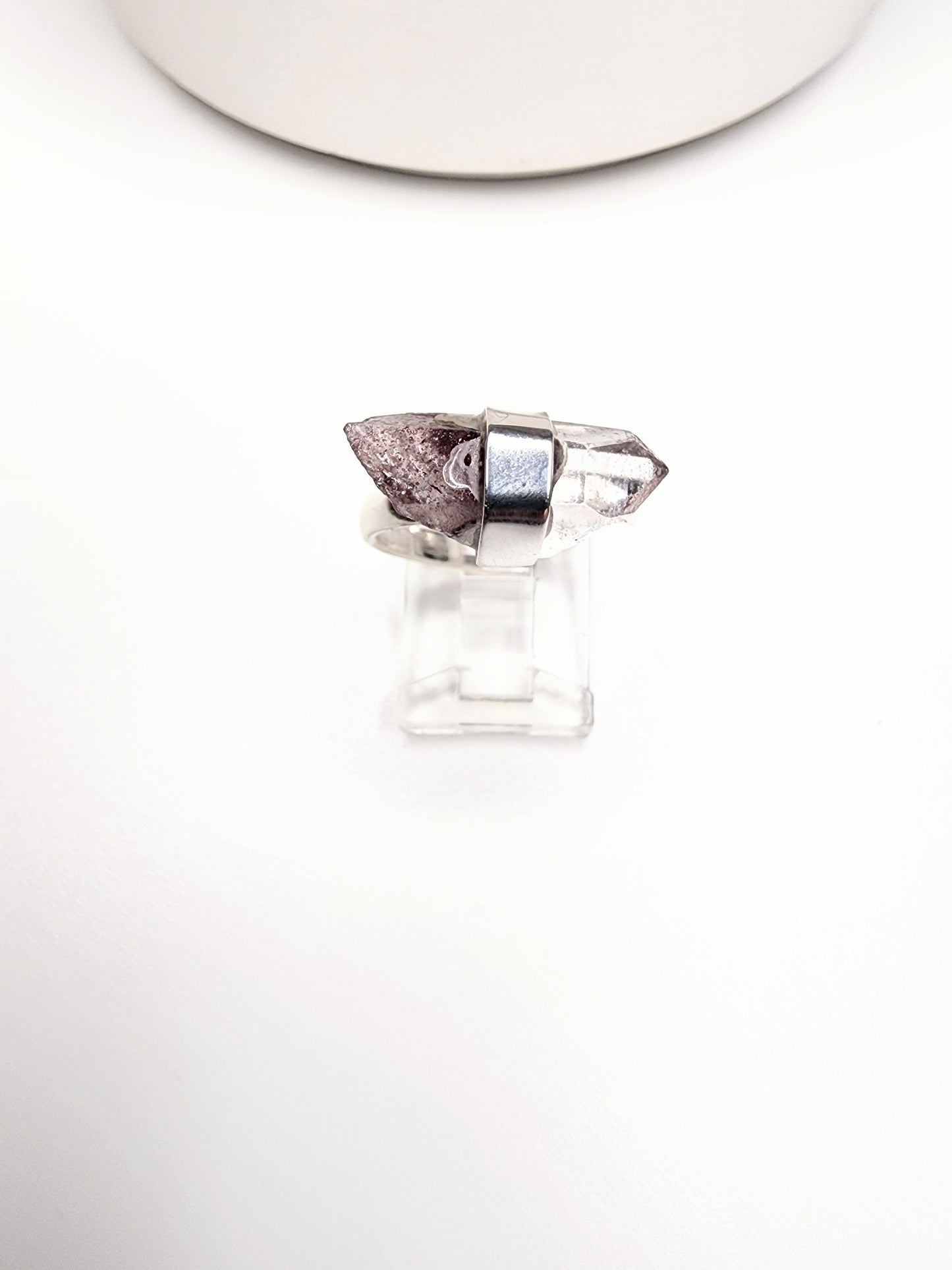 Red Phantom Quartz Ring - Solid Sterling Silver