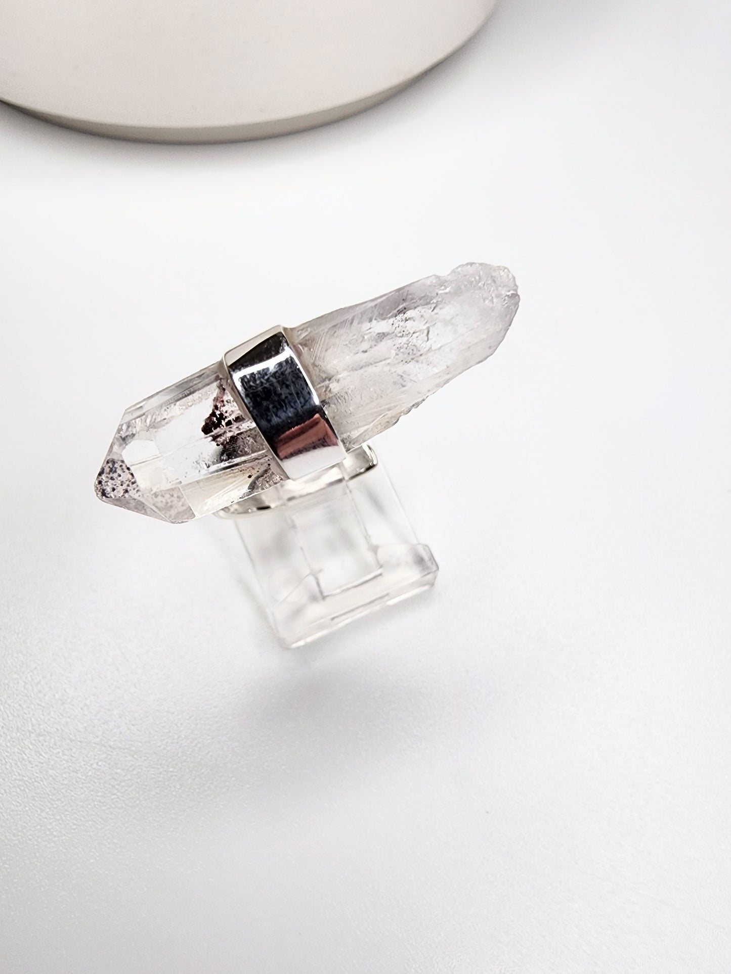 Red Phantom Quartz Ring - Solid Sterling Silver