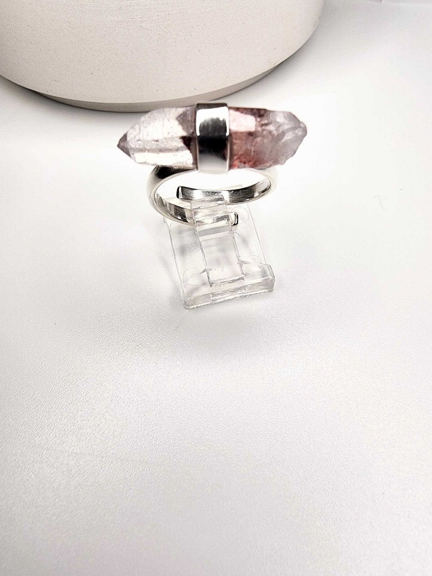Red Phantom Quartz Ring - Solid Sterling Silver