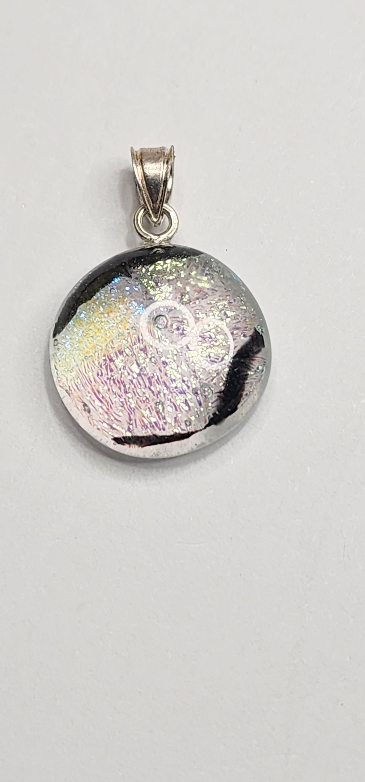 Dainty Glass Pendant - Solid Sterling Silver