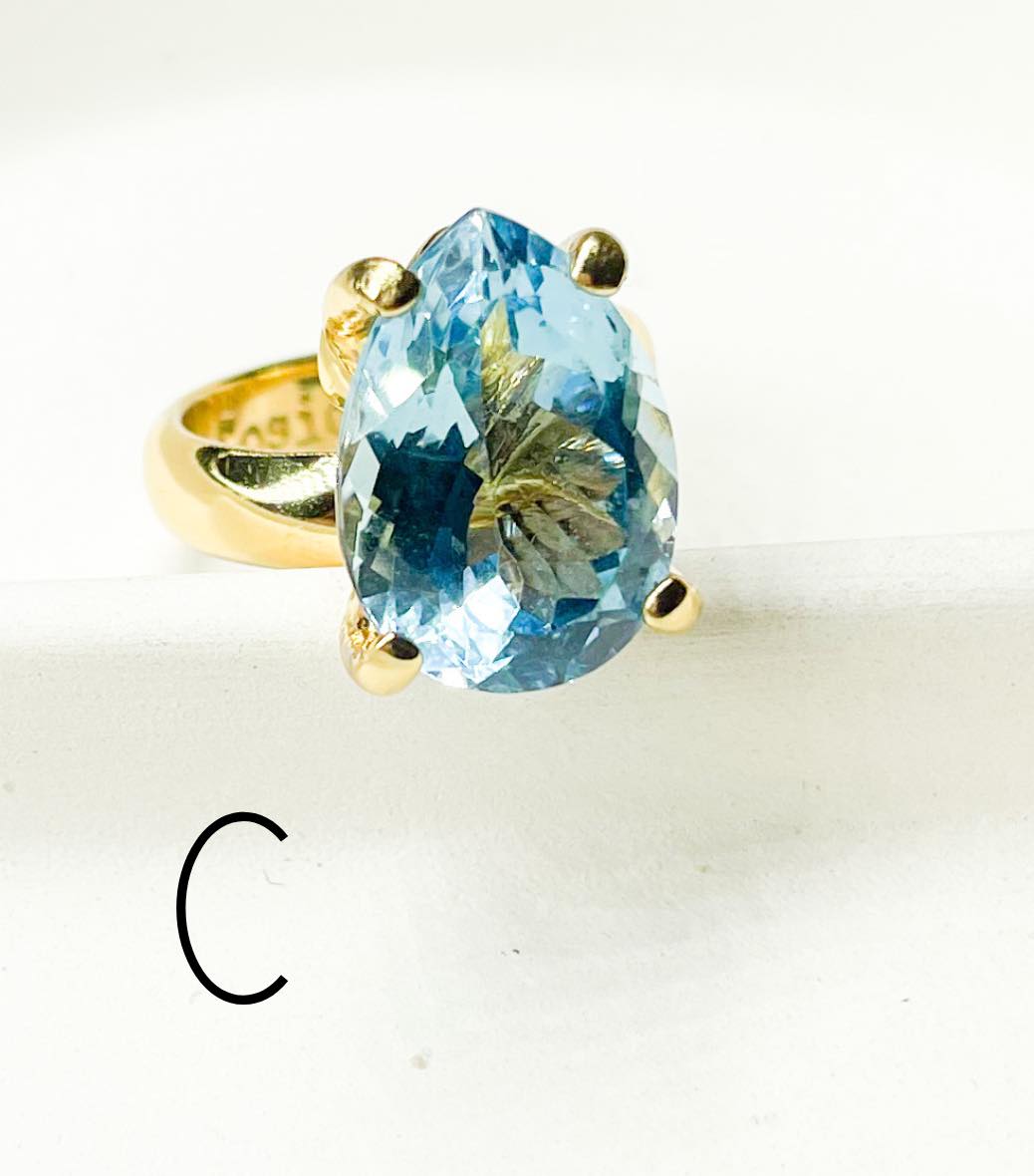 Blue Topaz Prong Rings - Alchemia