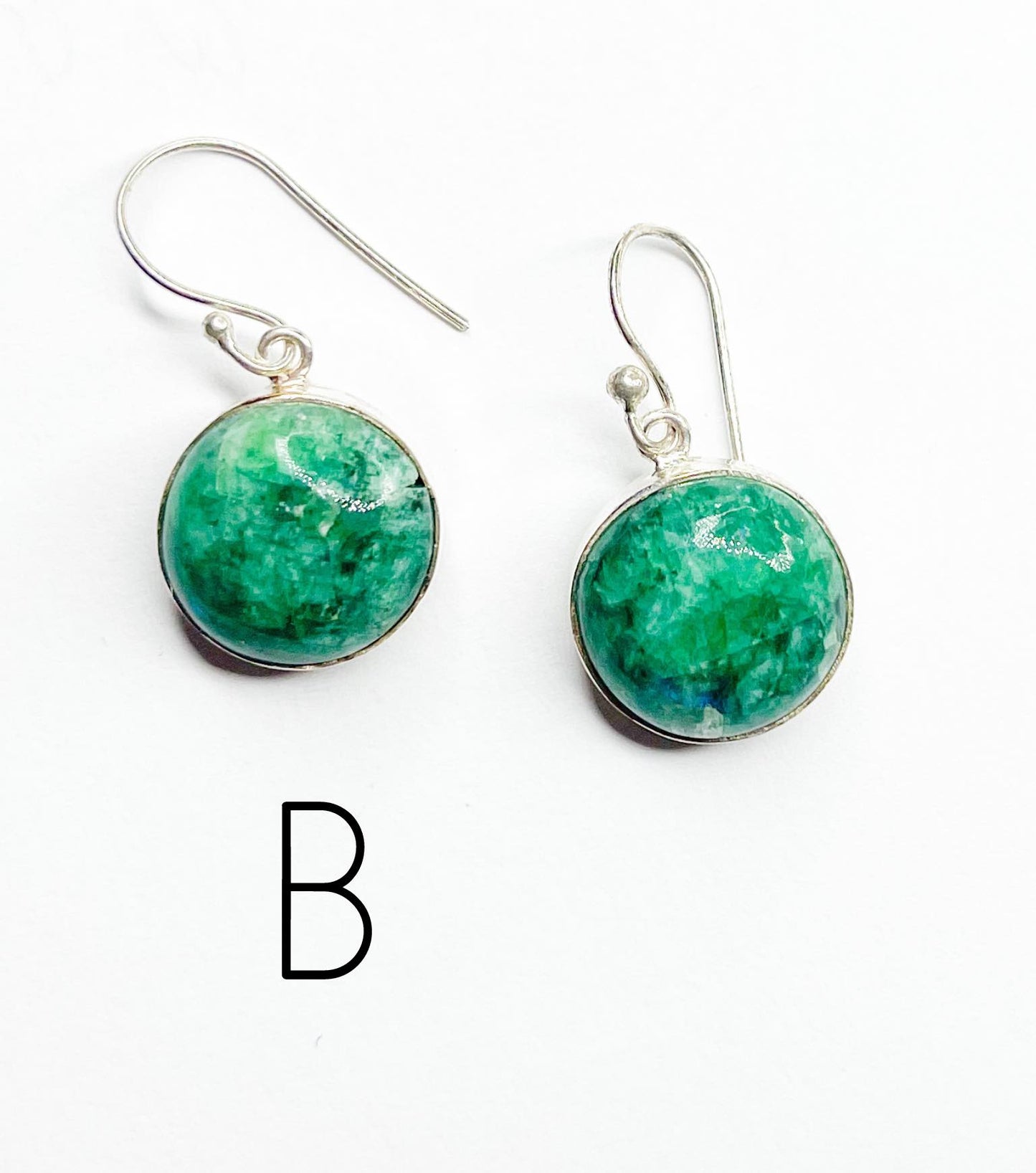 Chrysoprase Hook Dangles-Solid Sterling Silver