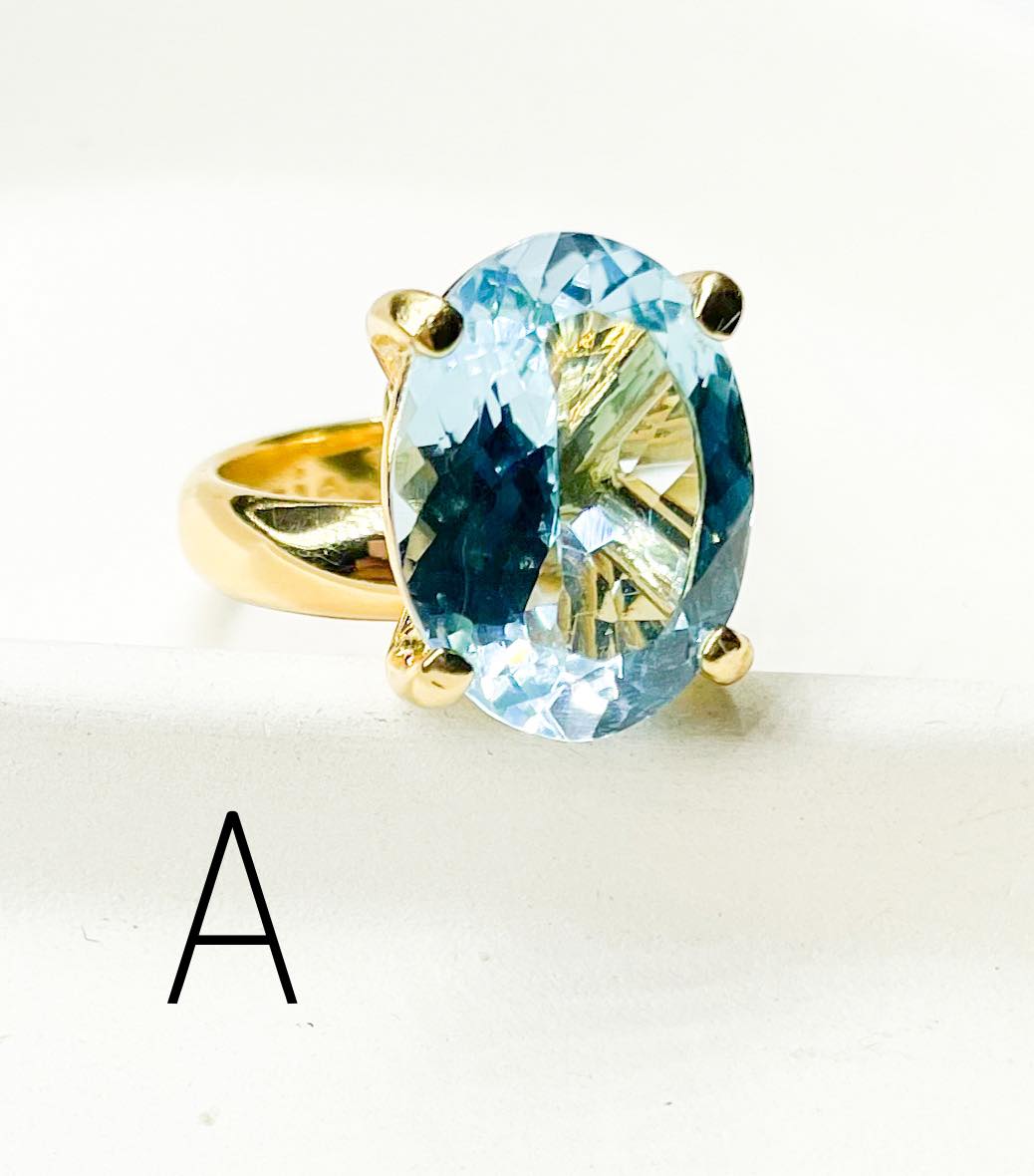 Blue Topaz Prong Rings - Alchemia