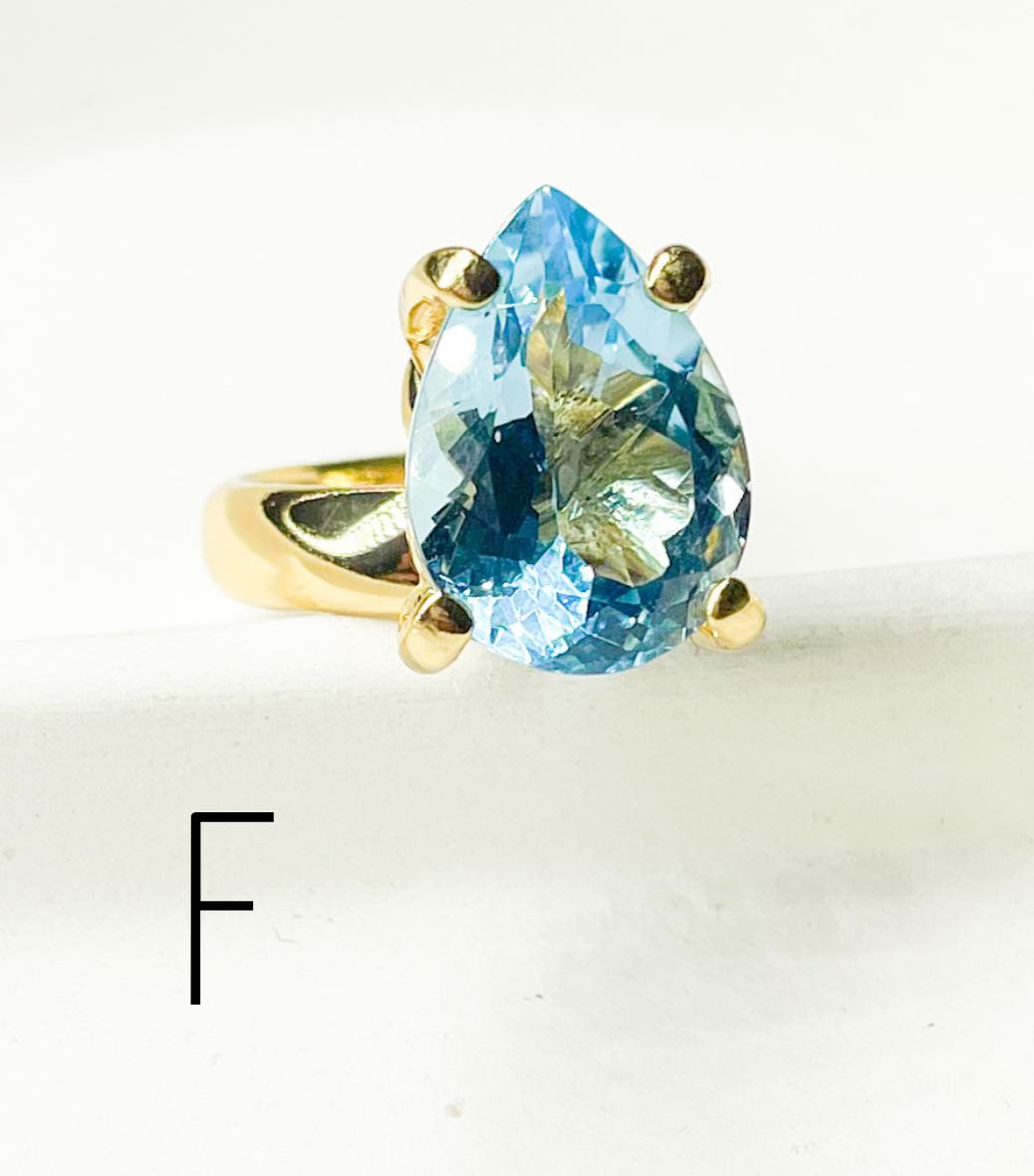 Blue Topaz Prong Rings - Alchemia