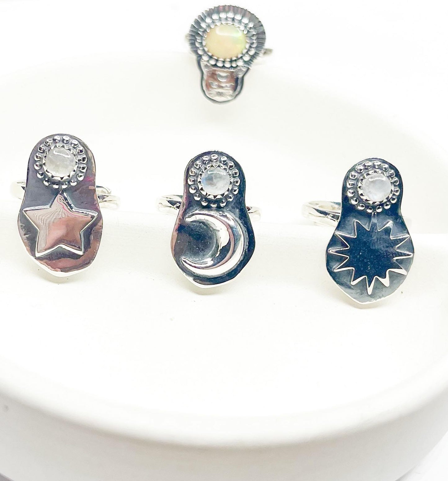 Ethiopian Opal Kitty Ring - Solid Sterling Silver