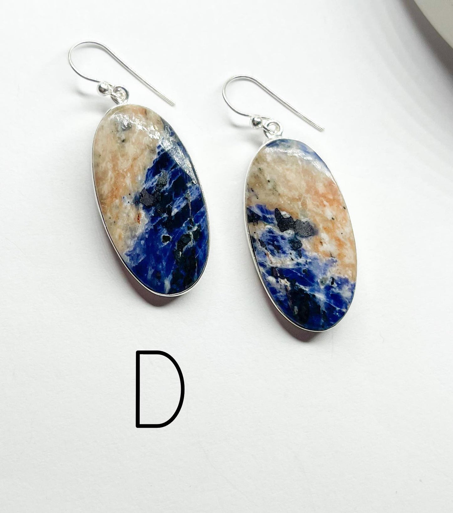 Sodalite Dangle Earring - Solid Sterling Silver