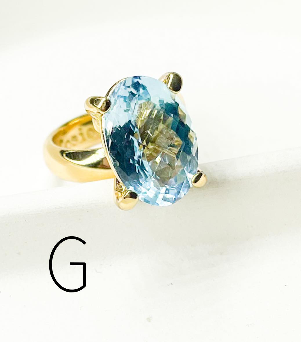 Blue Topaz Prong Rings - Alchemia