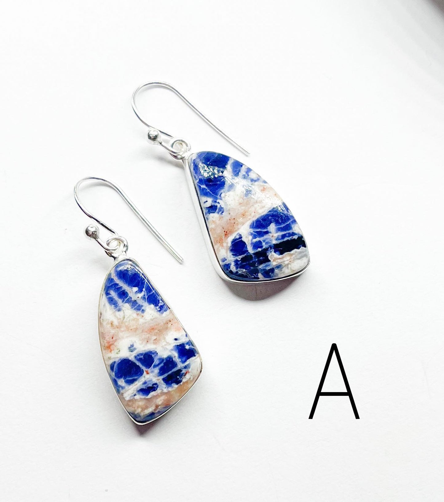 Sodalite Dangle Earring - Solid Sterling Silver