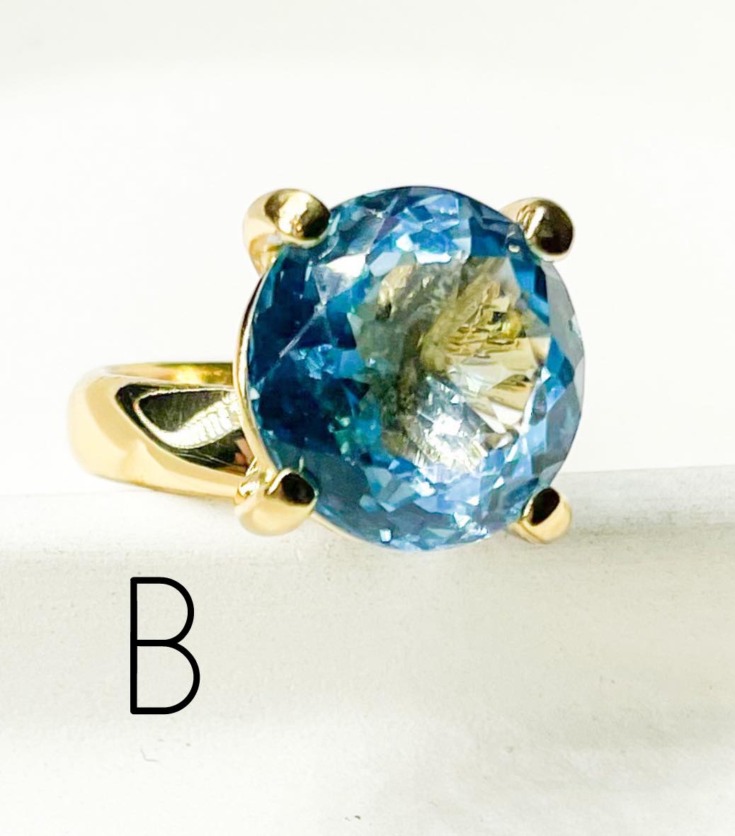 Blue Topaz Prong Rings - Alchemia