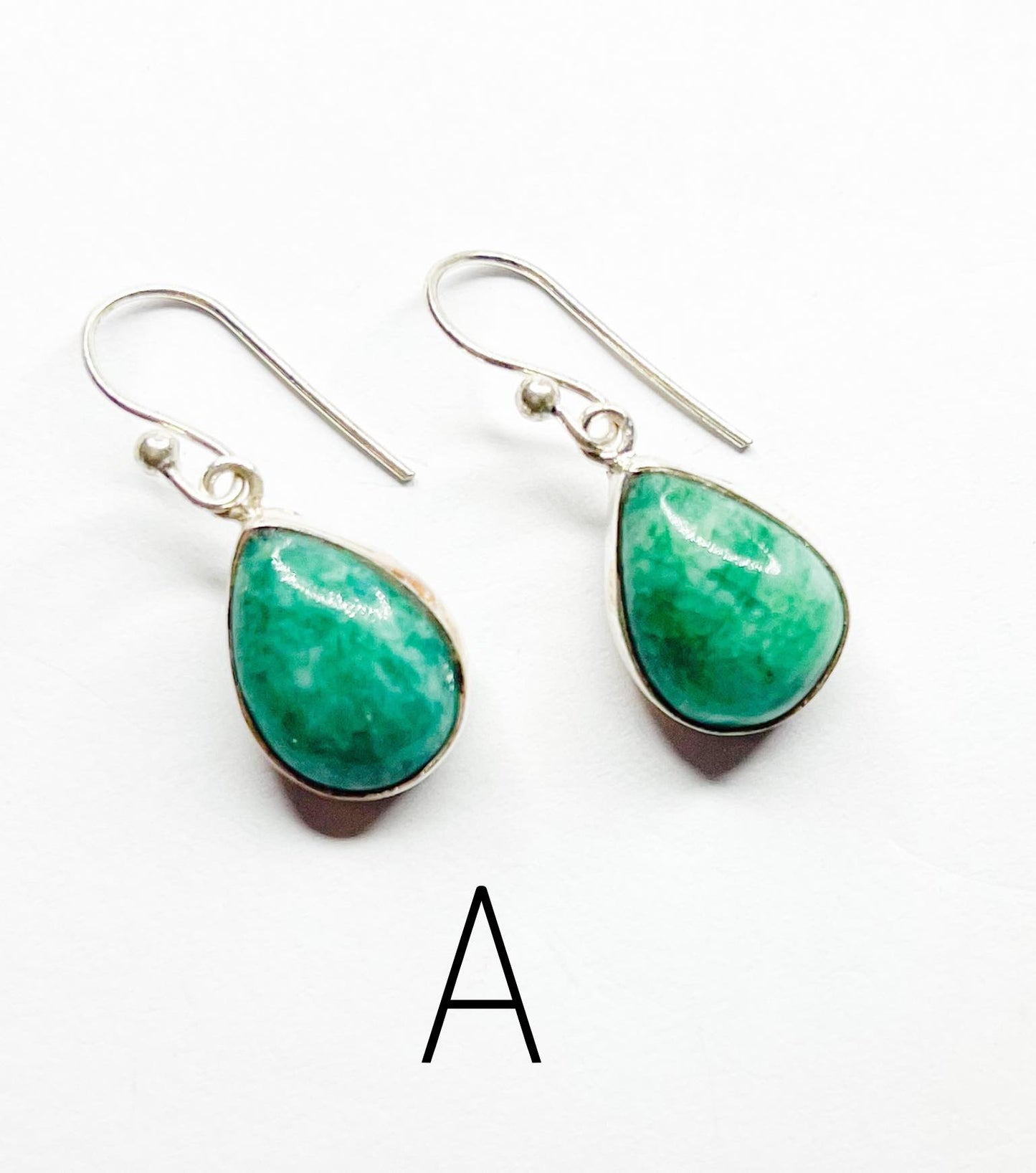 Chrysoprase Hook Dangles-Solid Sterling Silver