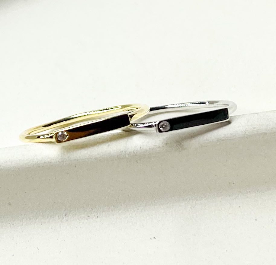 CZ Bar Sized Ring - SSS or Vermeil