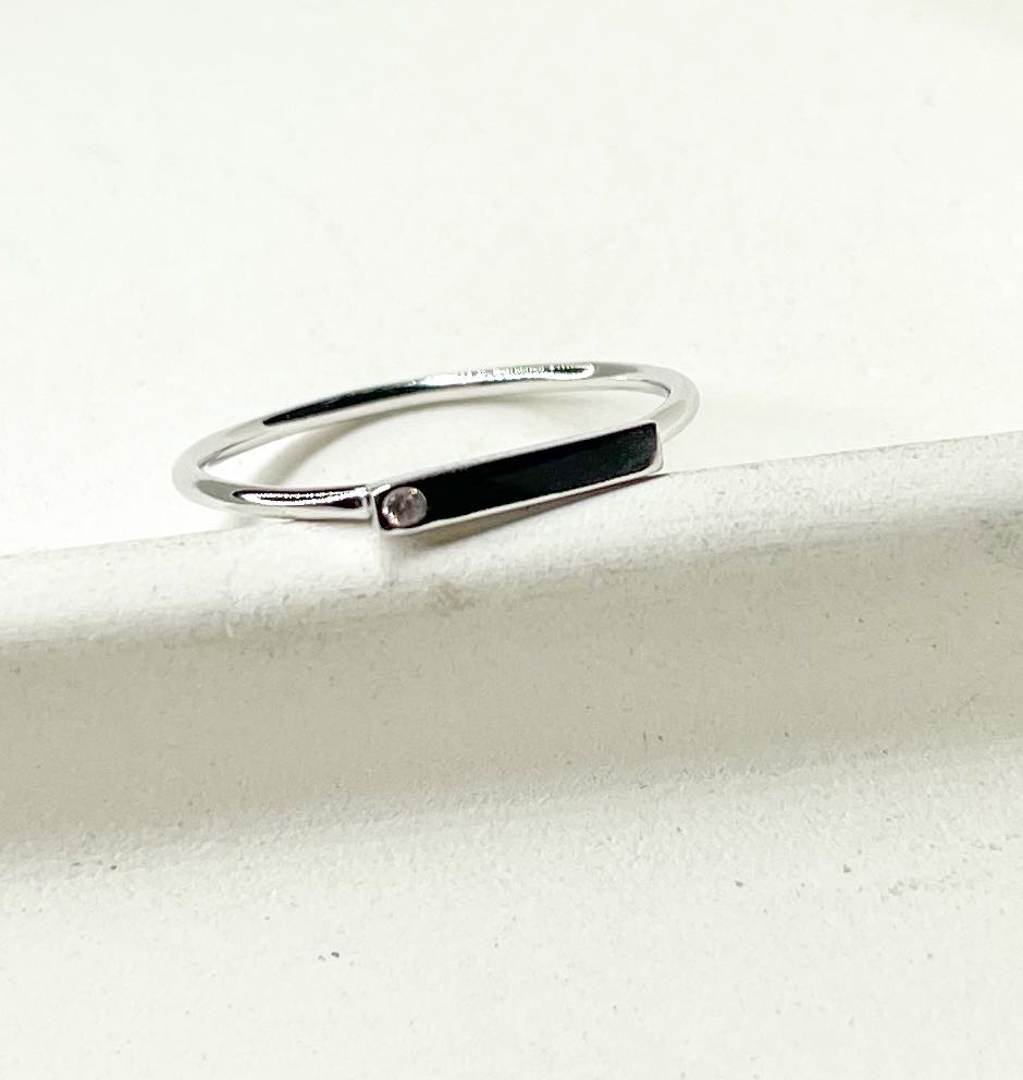 CZ Bar Sized Ring - SSS or Vermeil