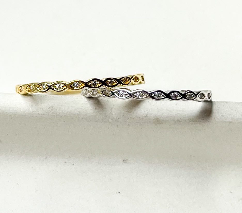 All Around CZ Sized Ring - SSS or Vermeil
