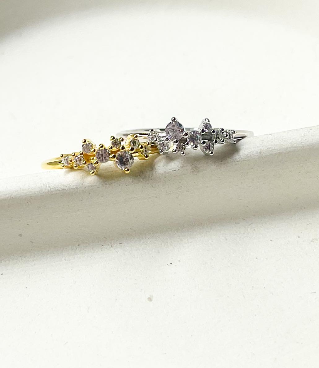 CZ Sprinkles Sized Ring - SSS or Vermeil