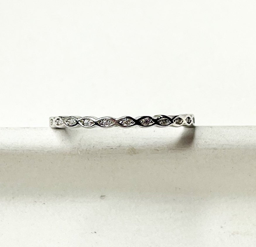 All Around CZ Sized Ring - SSS or Vermeil