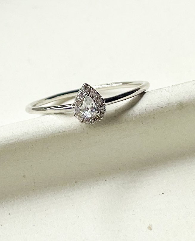 Load image into Gallery viewer, Dainty CZ Tear Drop Sized Ring - SSS
