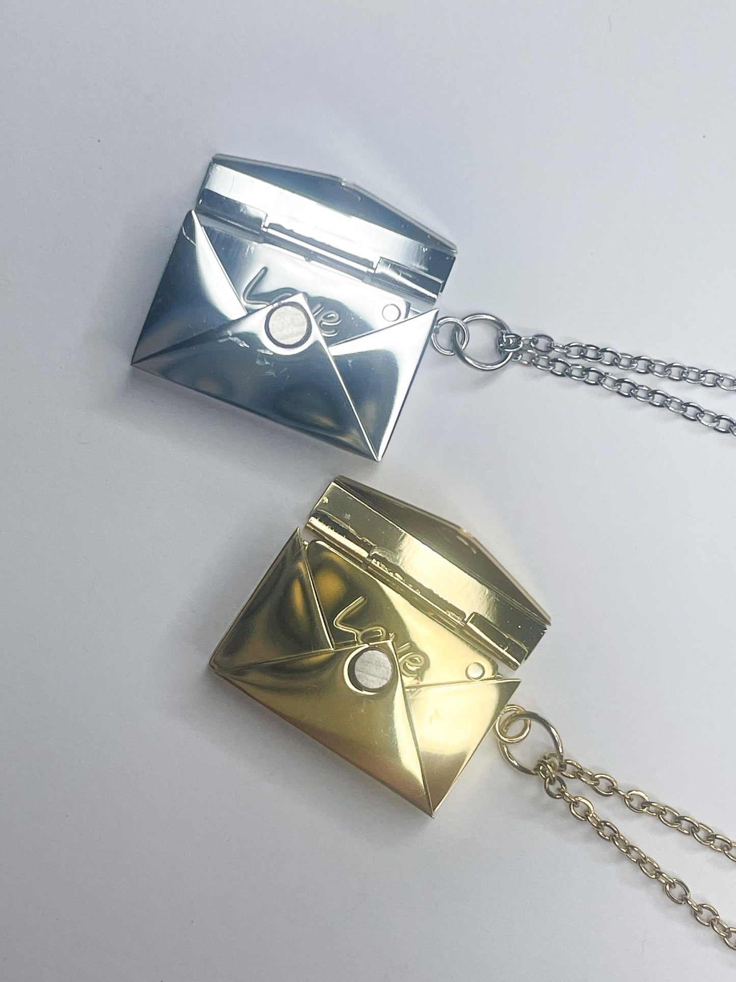 Envelope w/"Love You" Message Necklace- Rho & SS