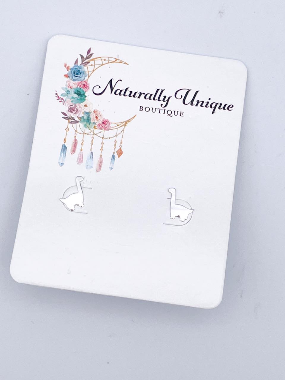 Dainty Dinosaur Studs - Solid Sterling Silver