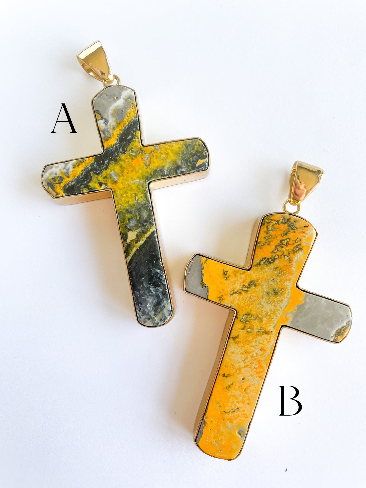 Bumblebee Jasper Cross Pendant - Alchemia