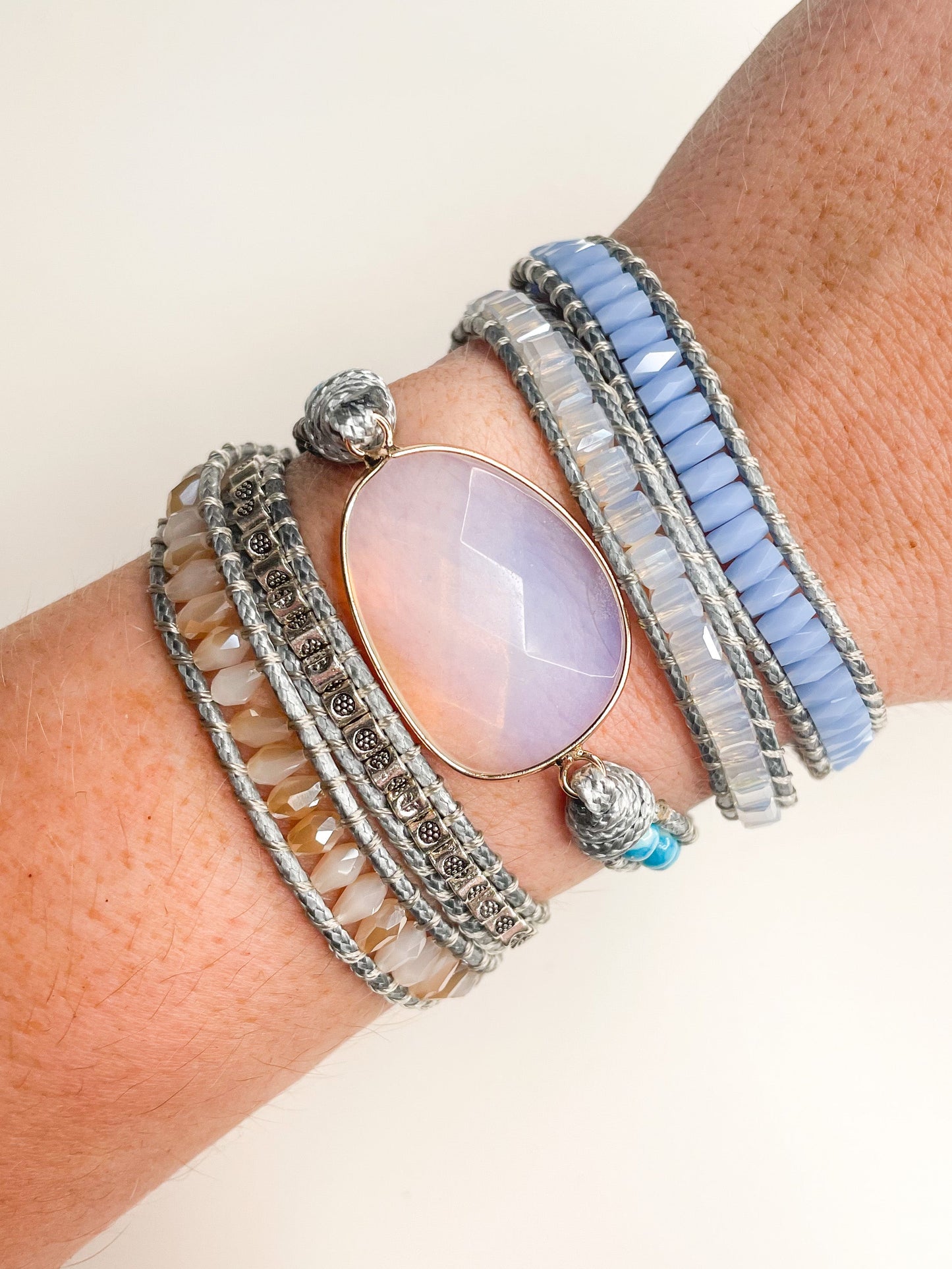 Load image into Gallery viewer, Opalite 5-time Boho Wrap - Leather

