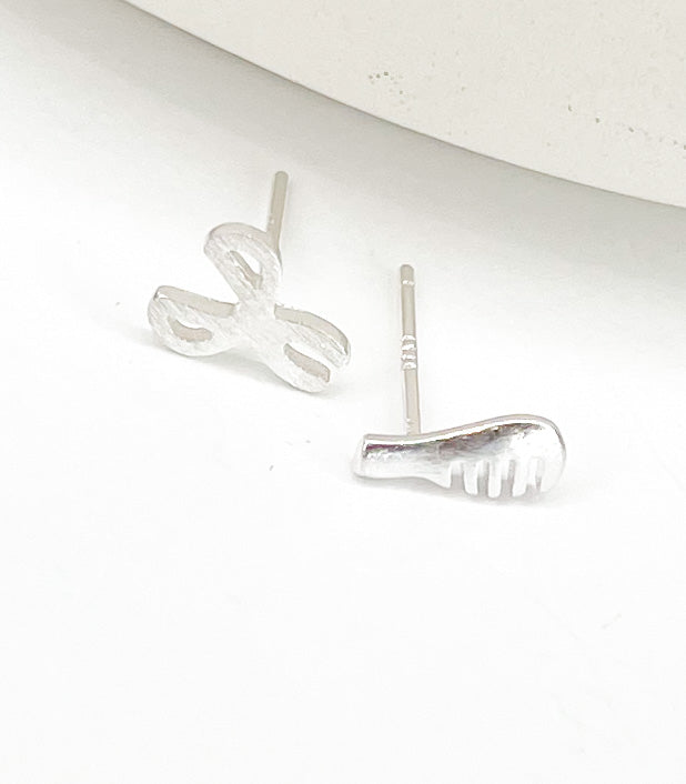 Hairdresser Studs - Solid Sterling Silver
