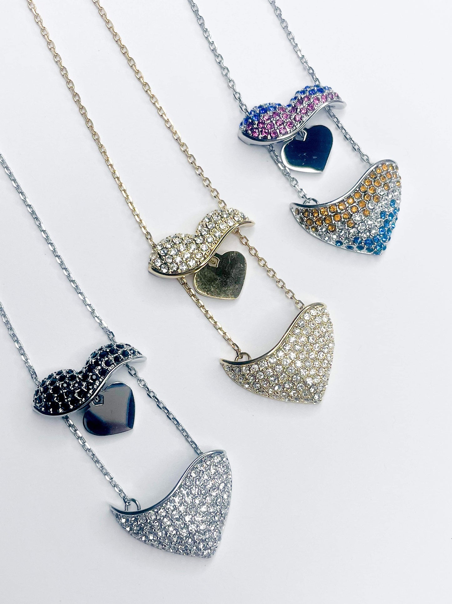 CZ Hidden Heart Necklace - Stainless Steel