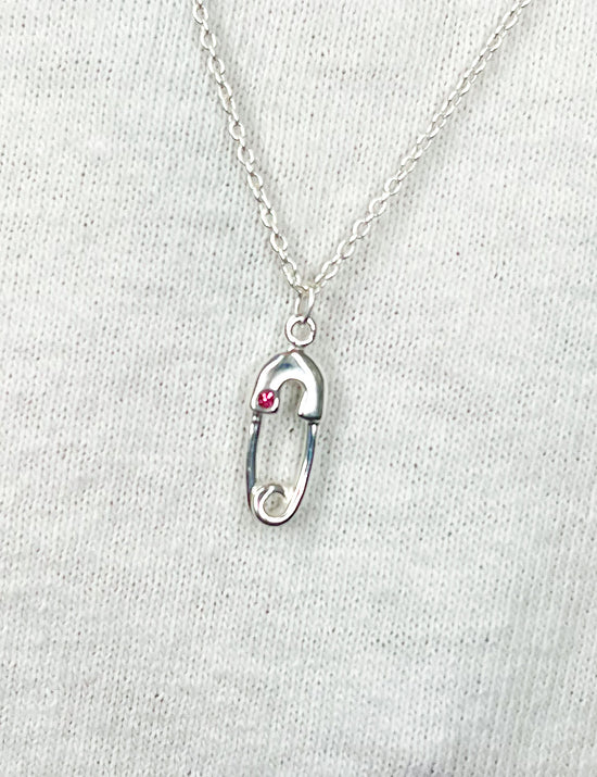 Load image into Gallery viewer, Kids Dainty Charm And Chain Solid Sterling Silver - Safety Pin
