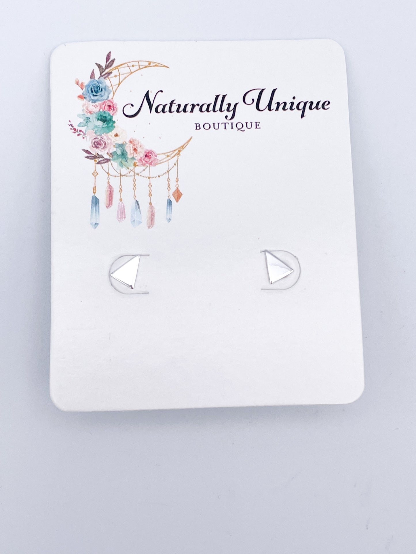 Dainty Triangle Studs - Solid Sterling Silver
