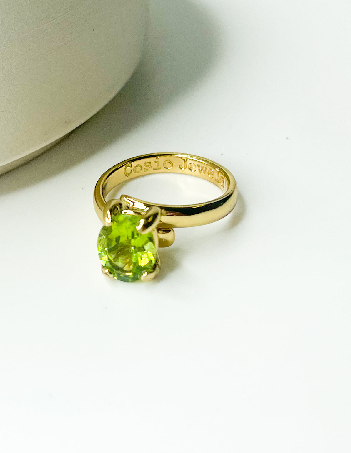 Peridot  Dainty Prong Ring - Alchemia