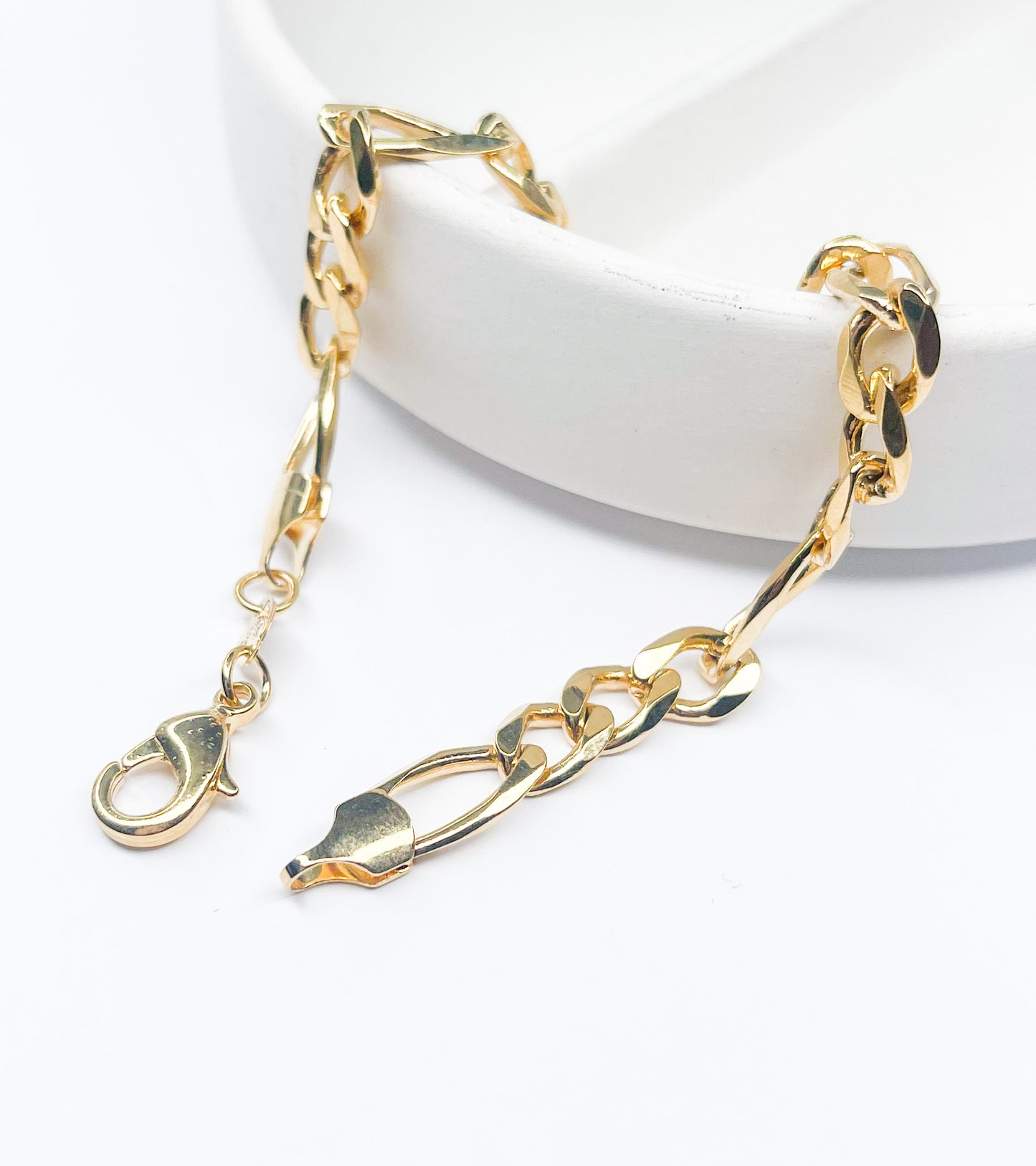 8in Thick Link Bracelet-18k Gold Filled