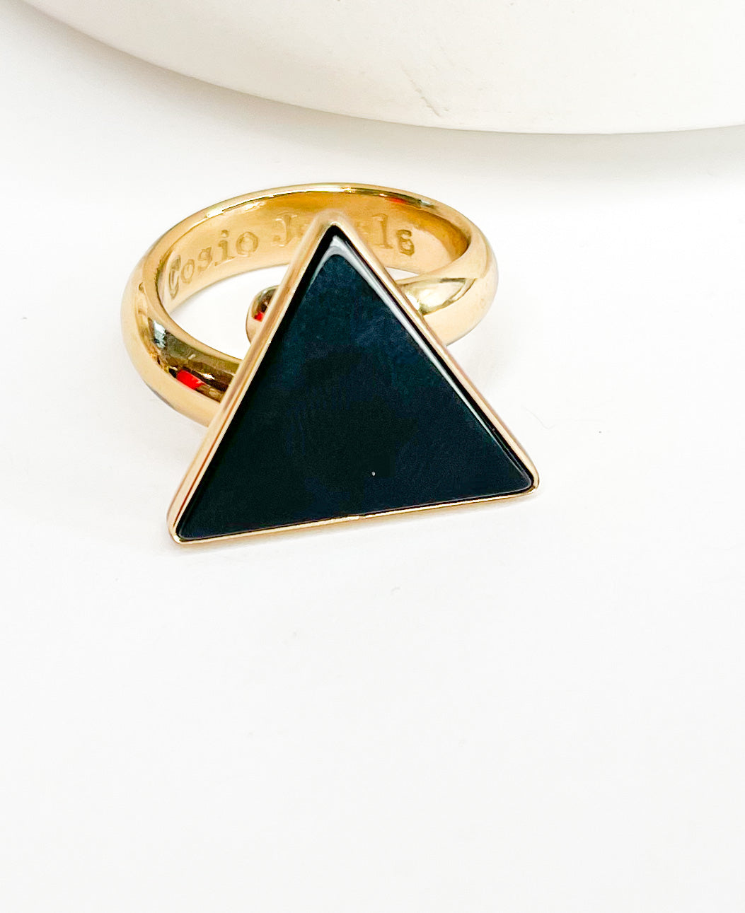 Triangle Black Onyx Ring - Alchemia
