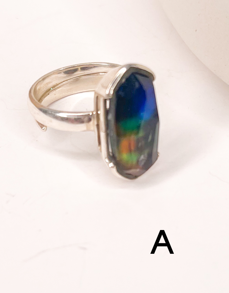 Raw Glass Rings - Solid Sterling Silver