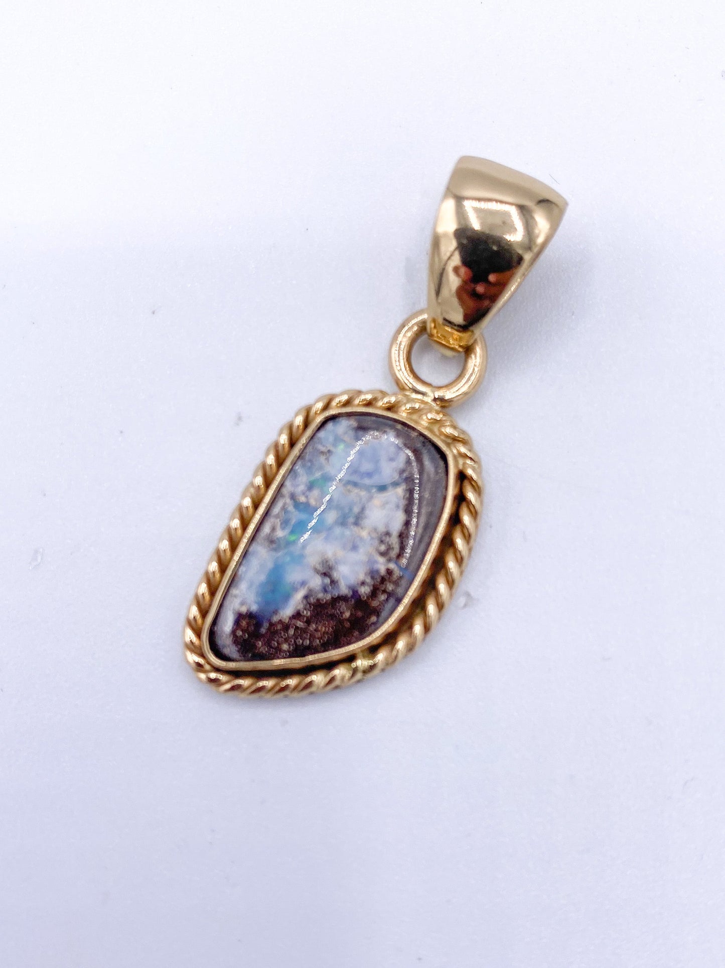 Dainty Boulder Opal Pendant- Alchemia