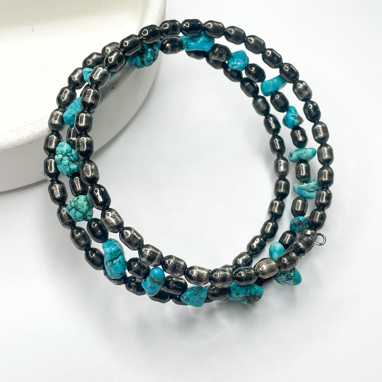 Turquoise & Hematite Wrap Set