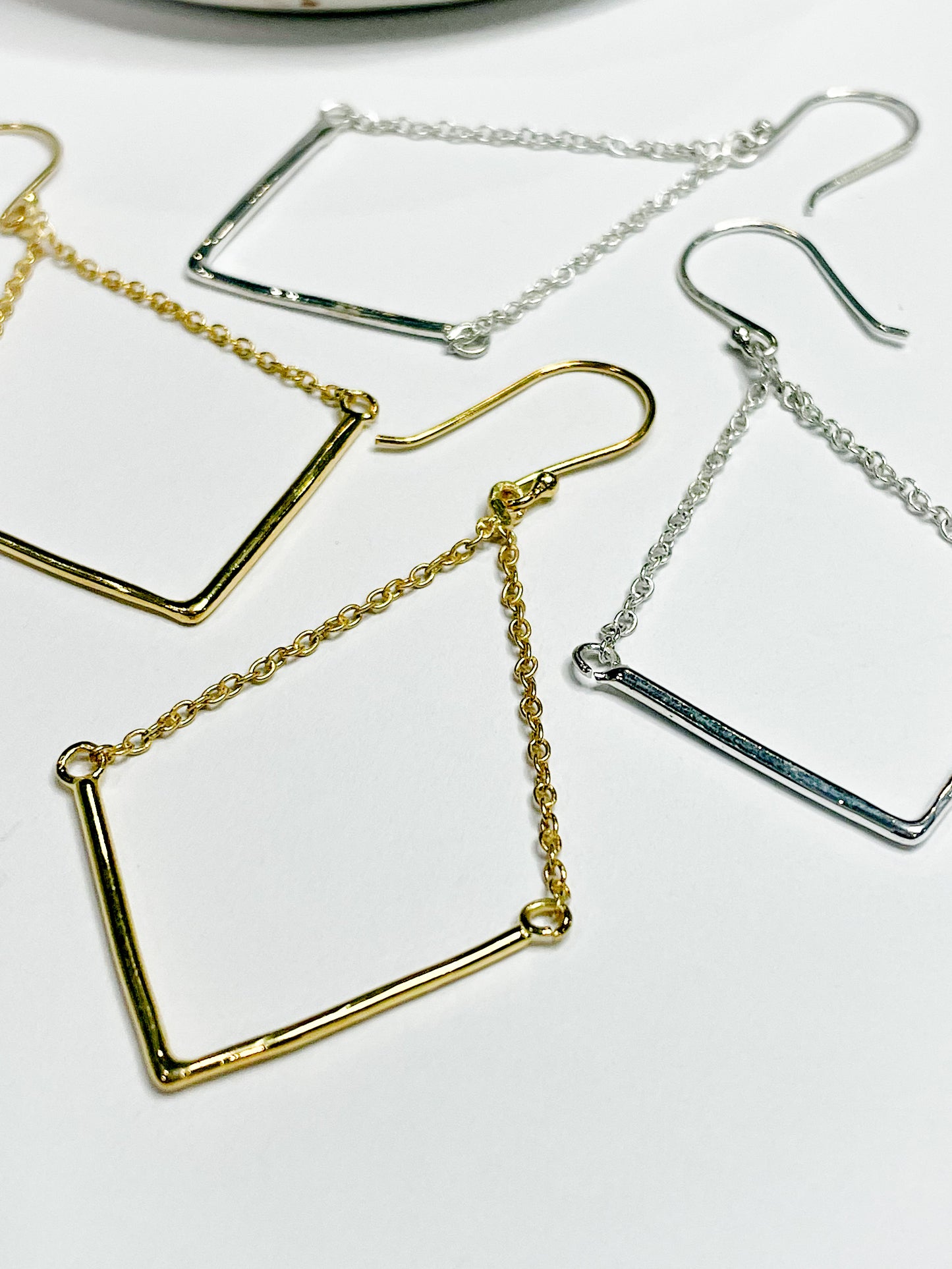 Drop Down Point Dangles - Solid Sterling Silver