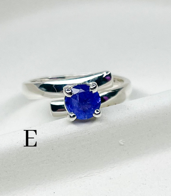 Load image into Gallery viewer, Certified Natural Tanzanite Prong Ring-Solid Sterling Silver
