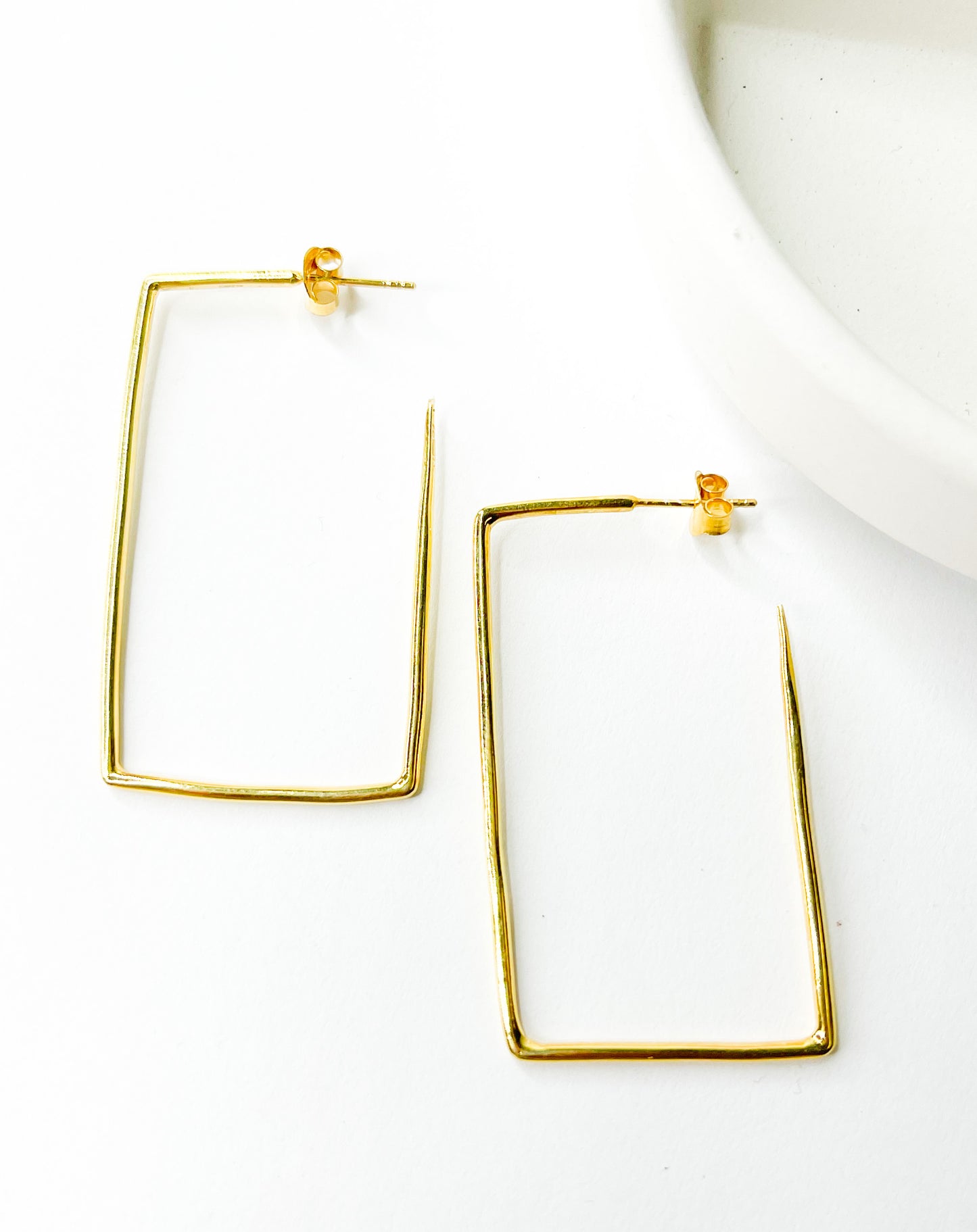 Rectangle Hoops-18k Plate over Solid Sterling Silver