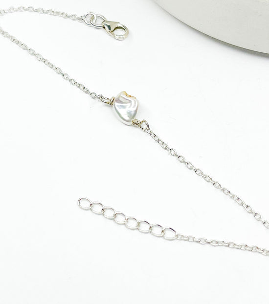 Pearl Dainty Bracelet - Solid Sterling Silver