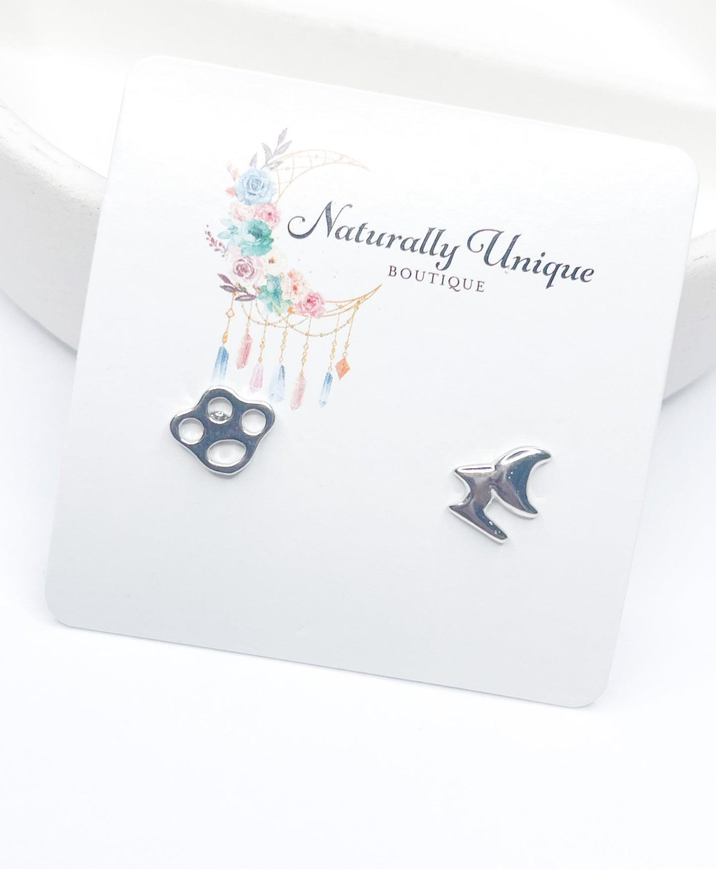 Kitten & Paw Studs-Solid Sterling Silver