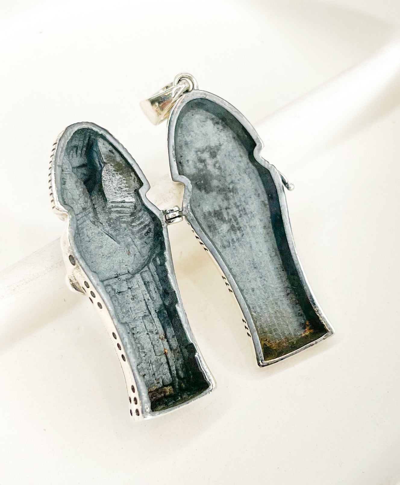 Egyptian Coffin Pendant - Solid Sterling Silver