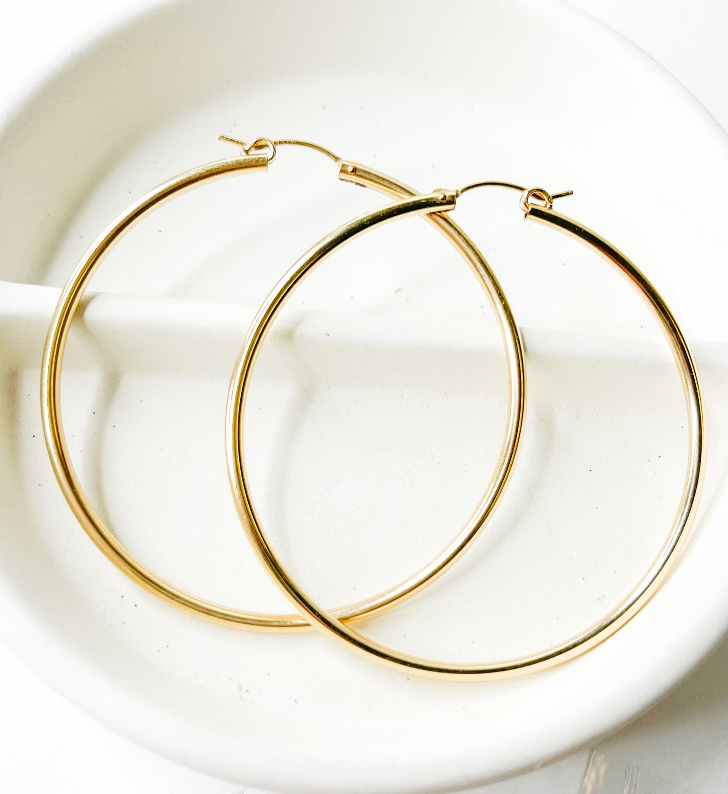 Hollow Tube Hoops - 18k Gold Filled