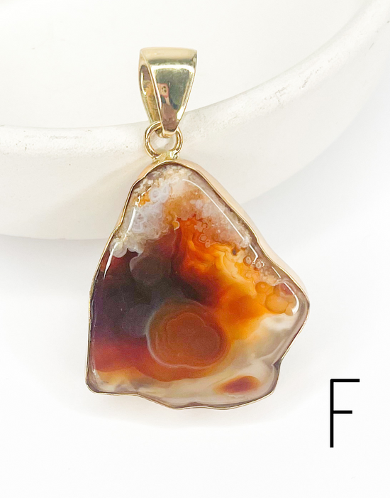 Load image into Gallery viewer, Sliced Brown Agate Pendant-Alchemia
