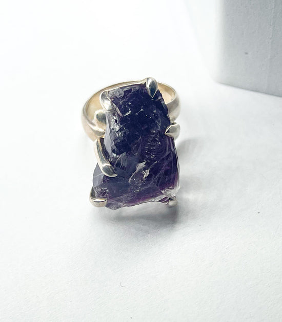 Adjustable Amethyst Silver Ring-Starborn